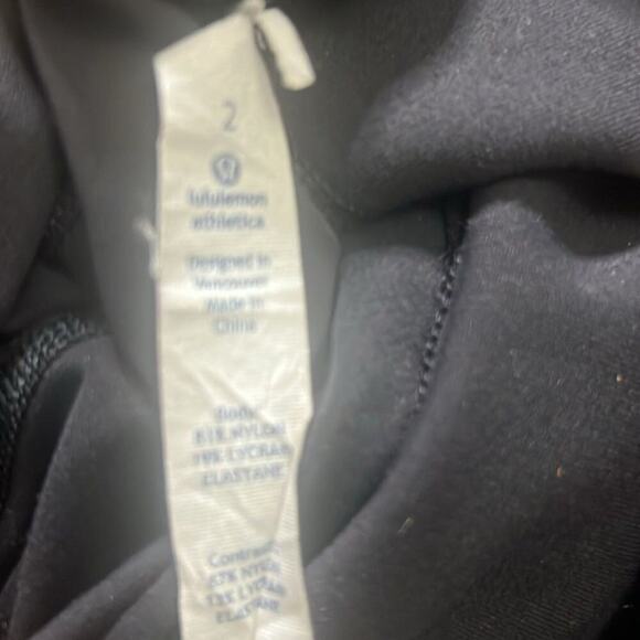 LULULEMON ATHLETICA STIRRUP RUCHED SIDE BLACK LEGGINGS SIZE‎ 2 - Picture 8 of 10
